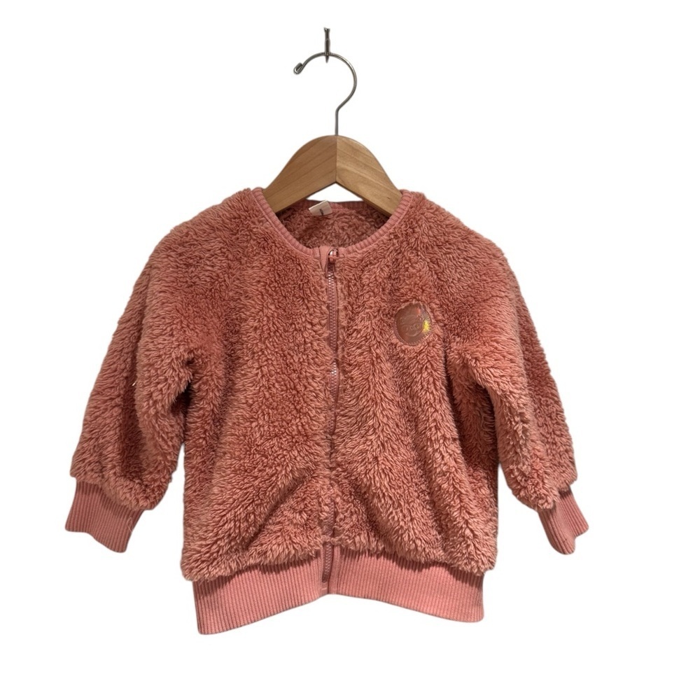 Huxbaby Pink Fleece Bomber Jacket - size 1(12-18M)